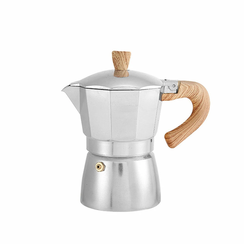 (image for) 150ml / 300ml Italian Moka Pot Portable Espresso Coffee Stove Industrial Stainless Steel with Composite Bottom Scandinavian Minimalist Design
