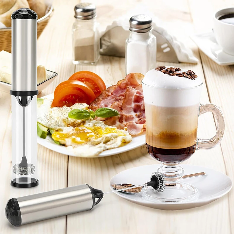 (image for) Portable Electric Milk Frother USB Rechargeable Egg Beater Matcha Frother Coffee Cappuccino, Latte, Protein Powder, Matcha Mixer